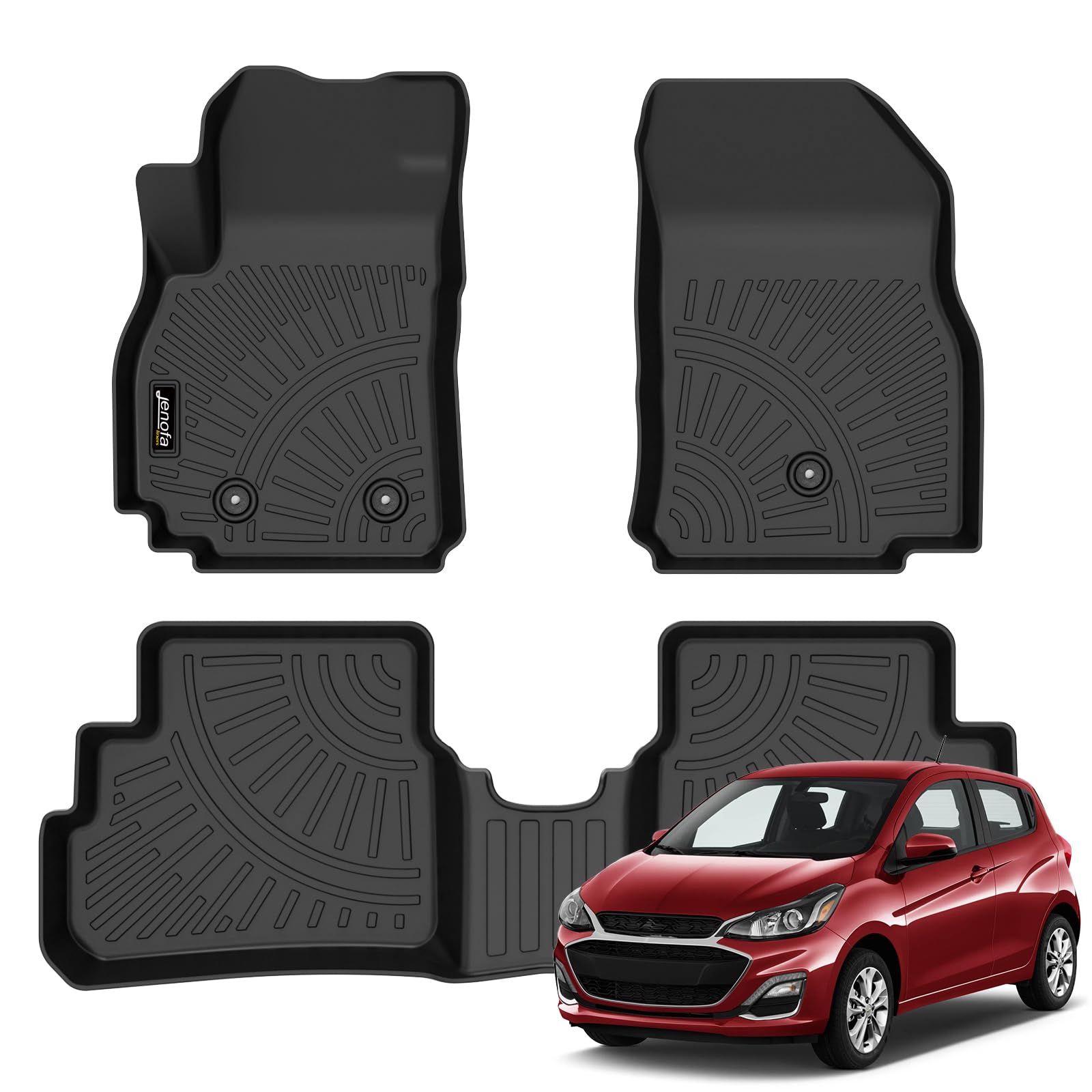 All-Weather Car Floor Mats Full Set (TPE, Cargo & Rear Back Mat)