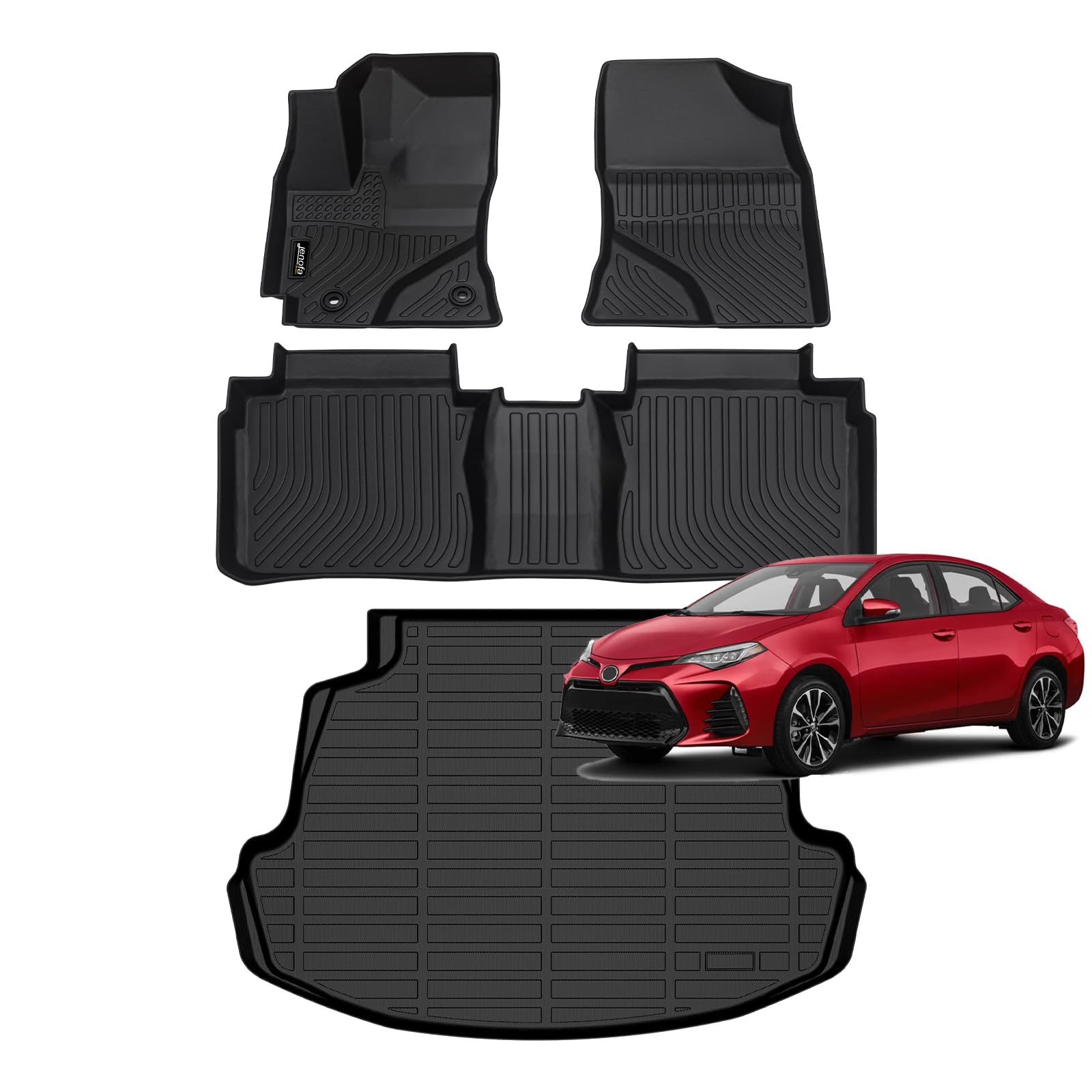 All-Weather Car Floor Mats Full Set (TPE, Cargo & Rear Back Mat)