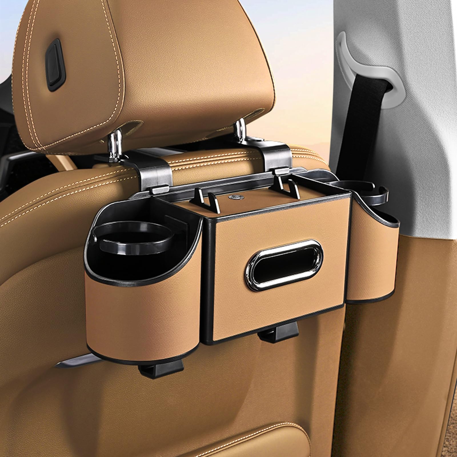 4-in-1 Back Seat Organizer Box (Cup Holder, Tissue & Storage)