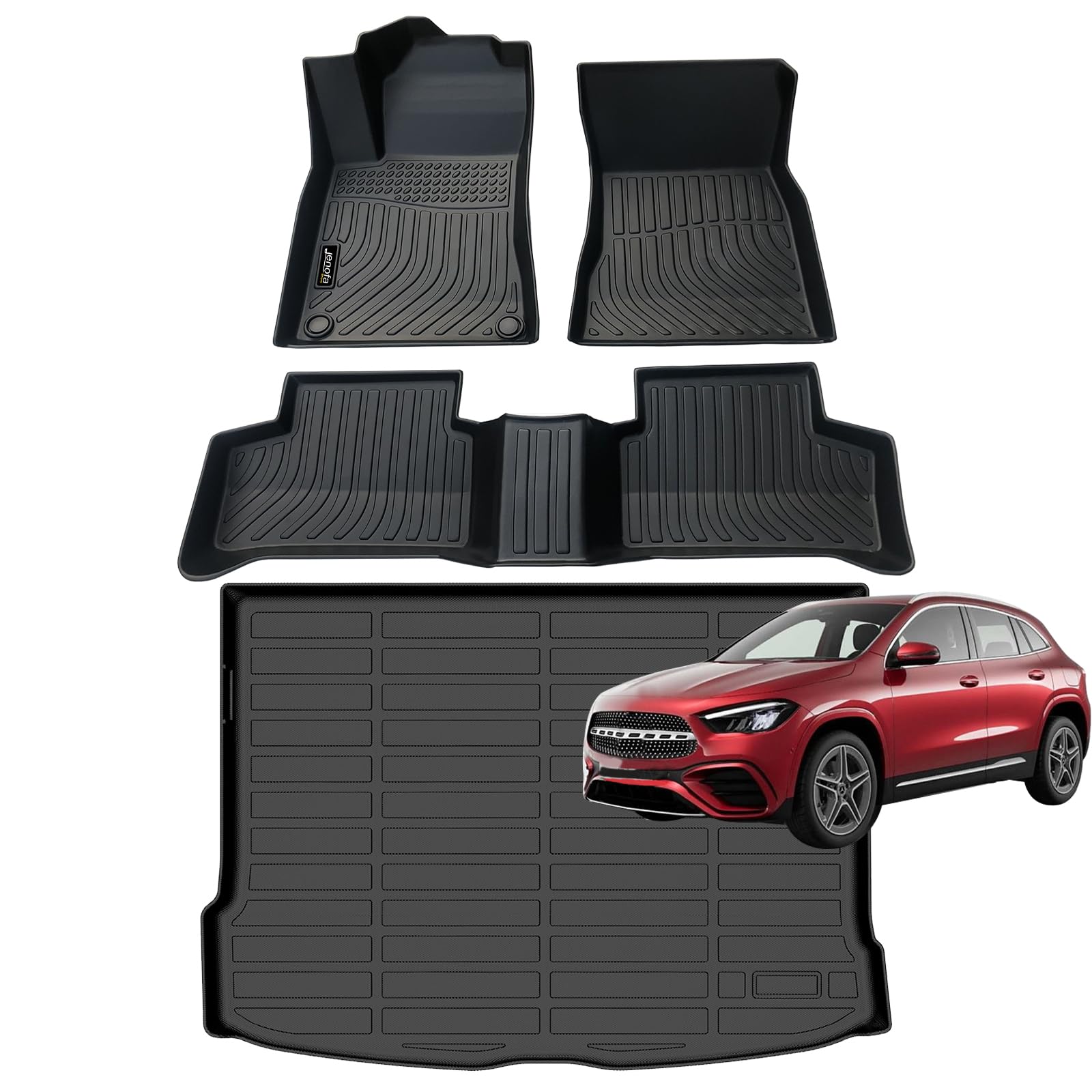 All-Weather Car Floor Mats Full Set (TPE, Cargo & Rear Back Mat)