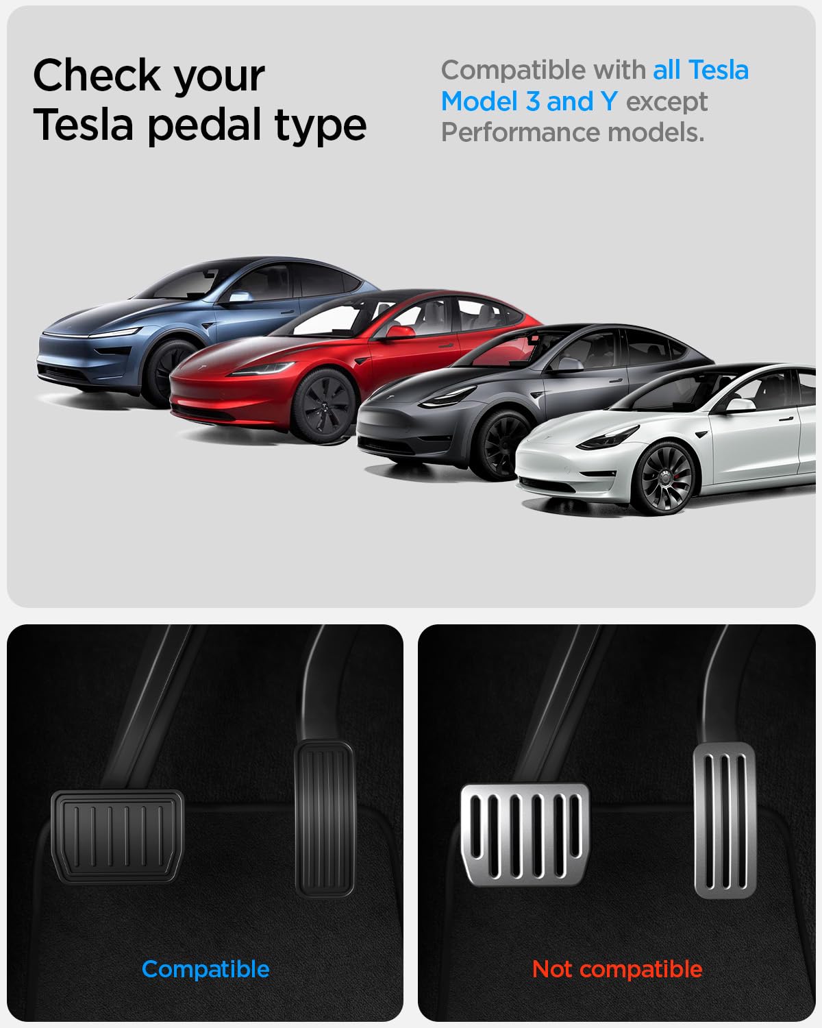 Tesla Model 3 Pedal Covers (Non-Slip, Performance)