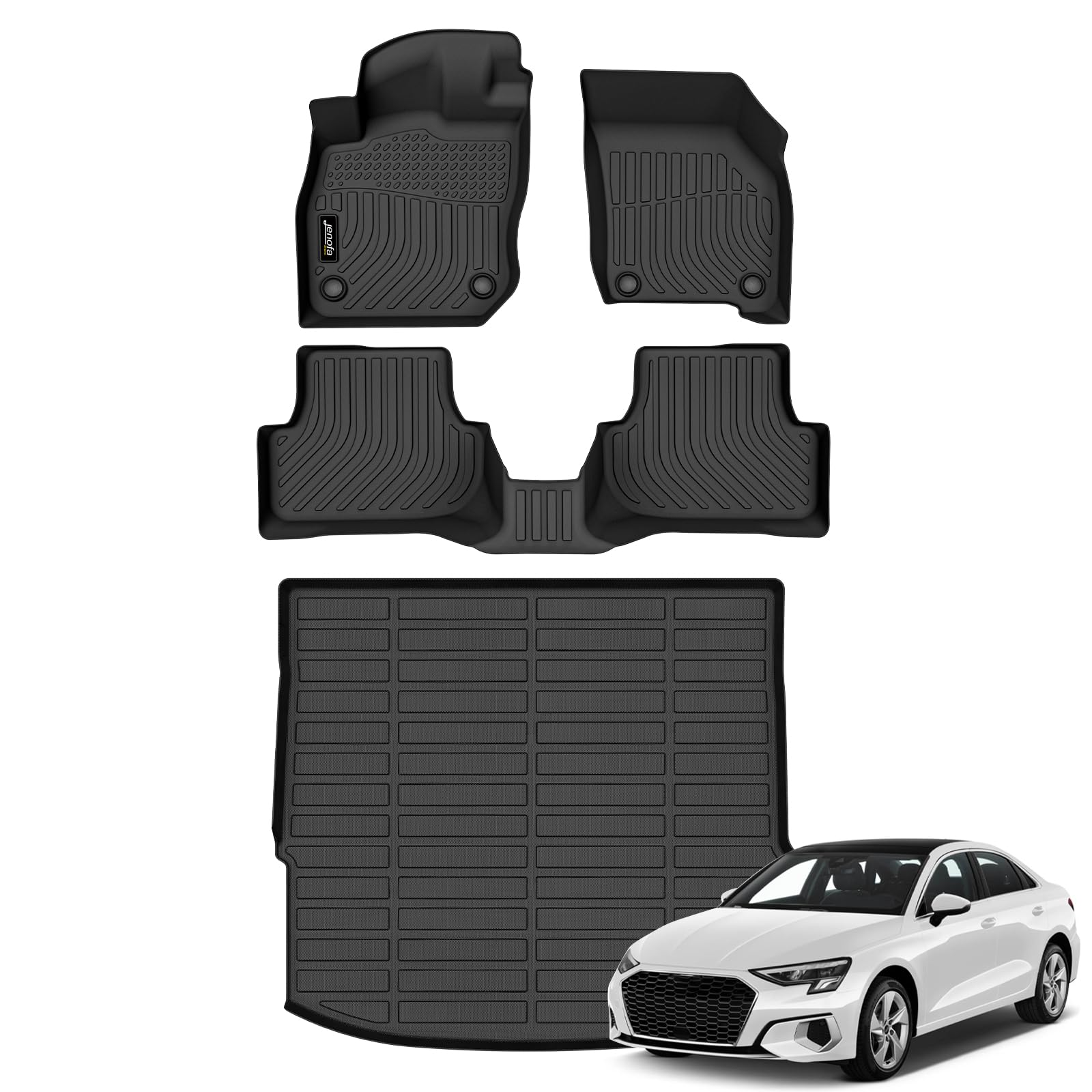 All-Weather Car Floor Mats Full Set (TPE, Cargo & Rear Back Mat)