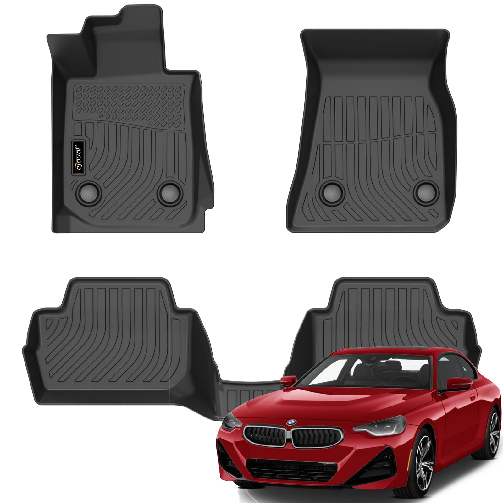 All-Weather Car Floor Mats Full Set (TPE, Cargo & Rear Back Mat)