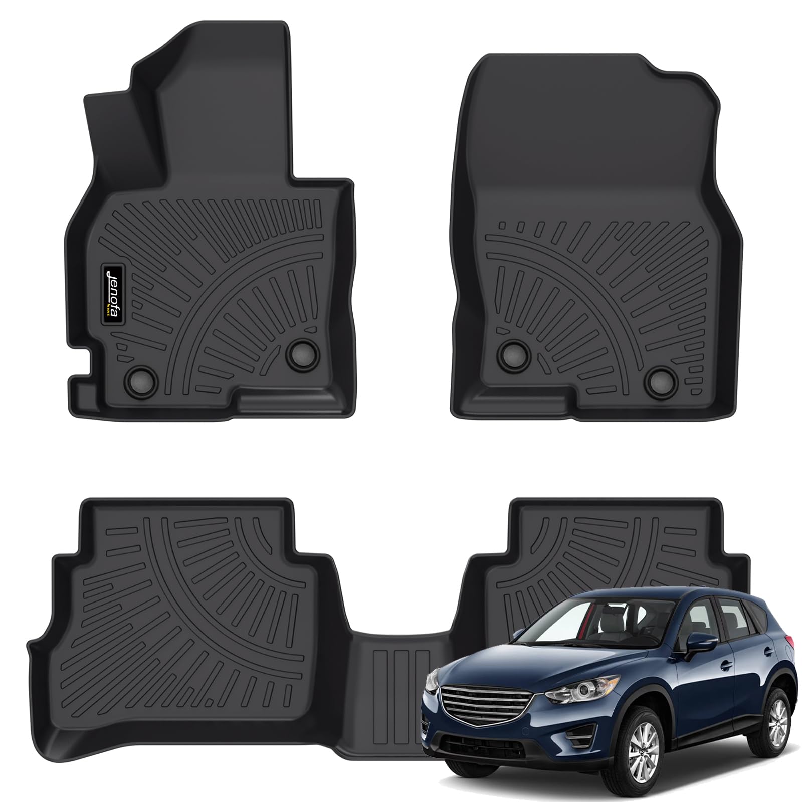 All-Weather Car Floor Mats Full Set (TPE, Cargo & Rear Back Mat)