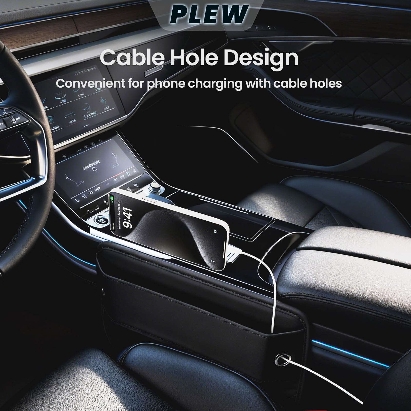 2 Pack Leather Car Seat Gap Filler (Organizer, Universal)