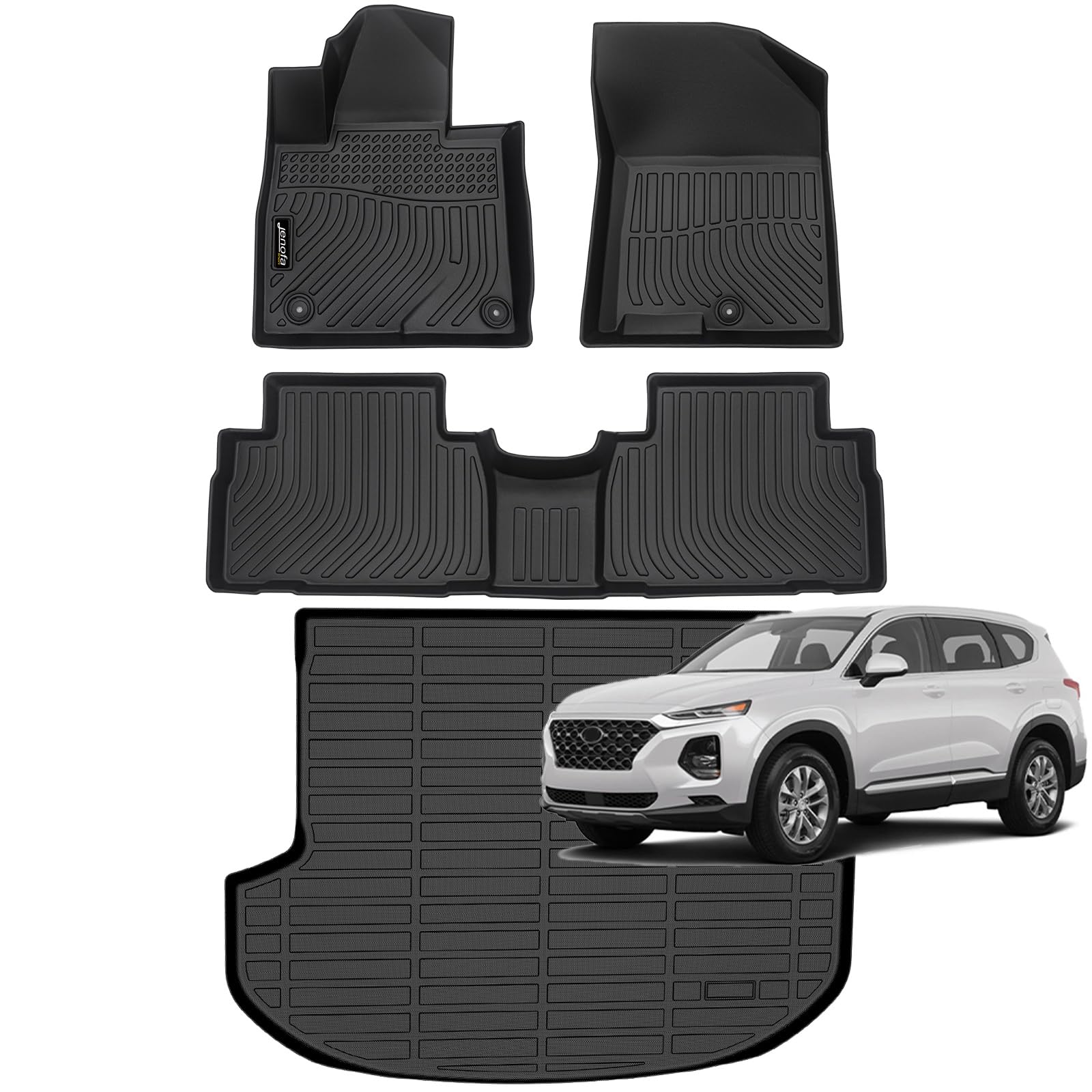 All-Weather Car Floor Mats Full Set (TPE, Cargo & Rear Back Mat)