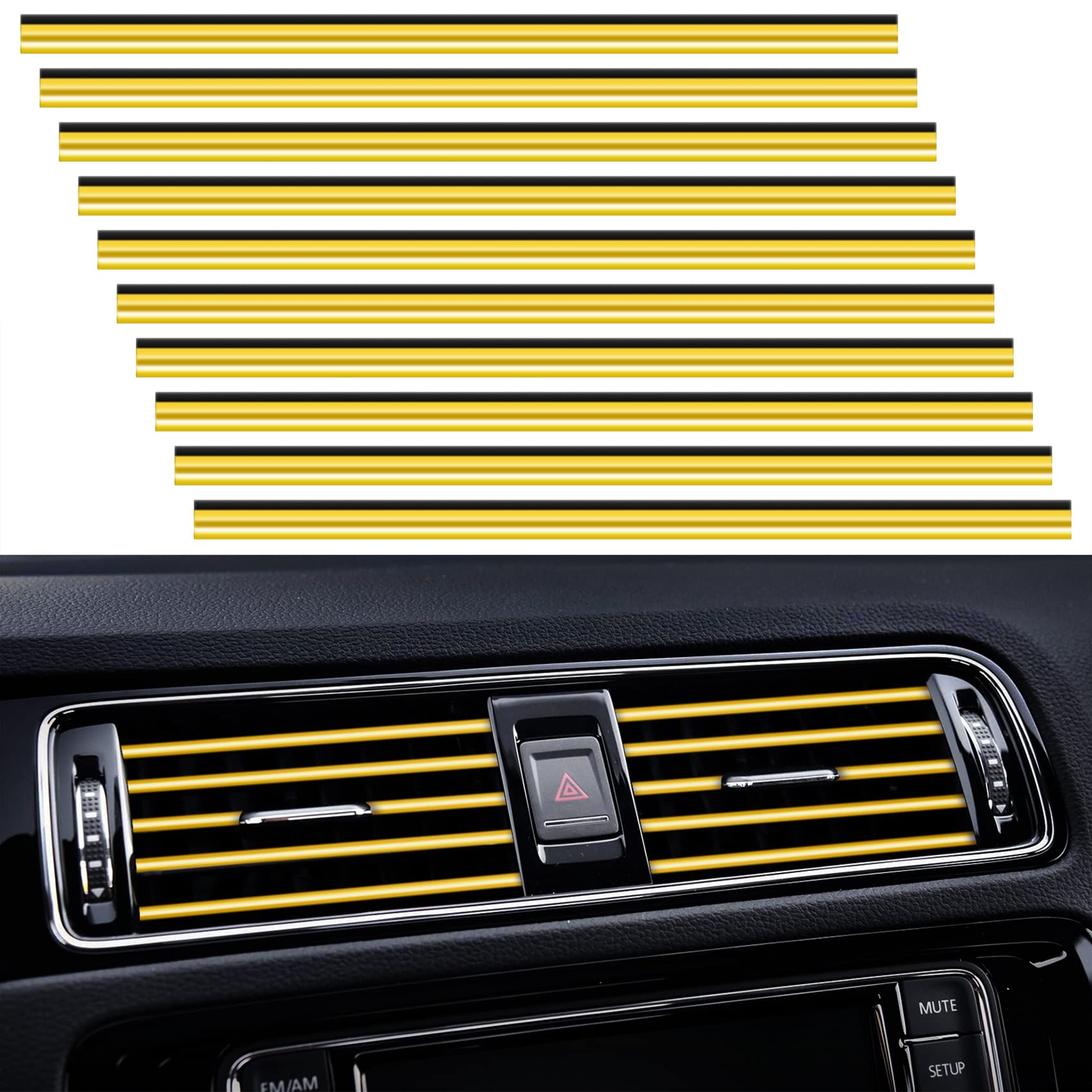 20PCS Car Air Vent Trim Strips (Flexible, Waterproof, Universal)
