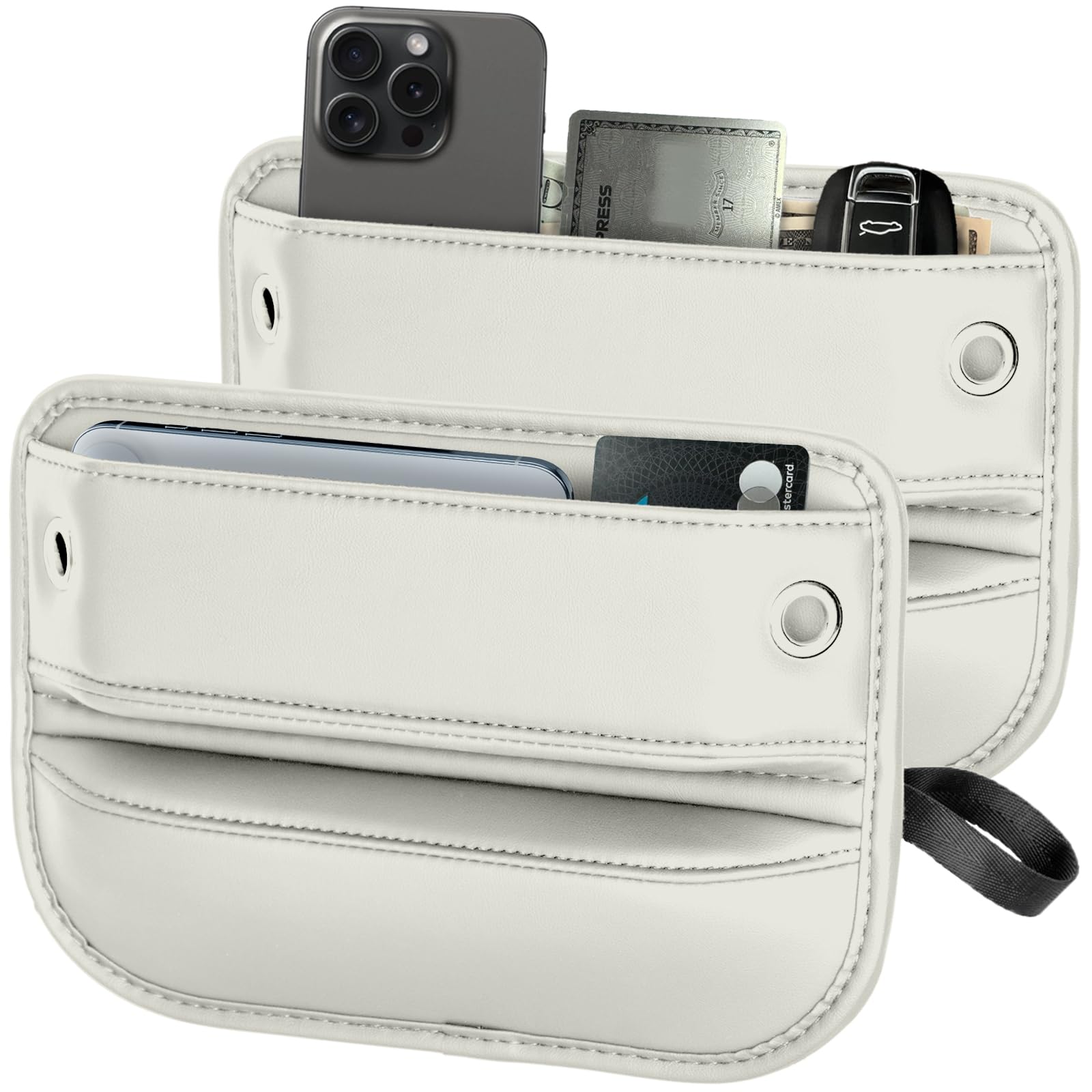 2 Pack Leather Car Seat Gap Filler (Organizer, Universal)