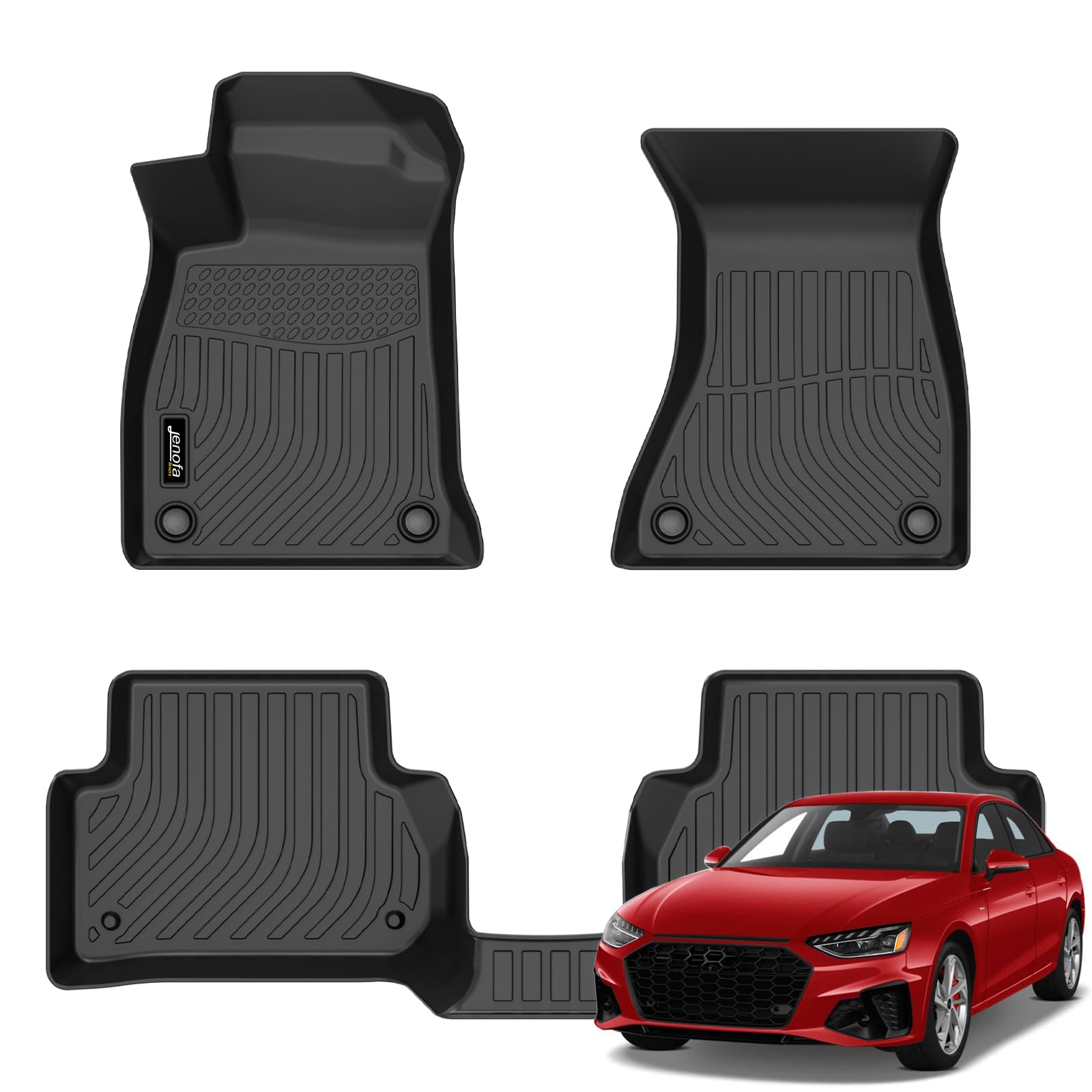 All-Weather Car Floor Mats Full Set (TPE, Cargo & Rear Back Mat)