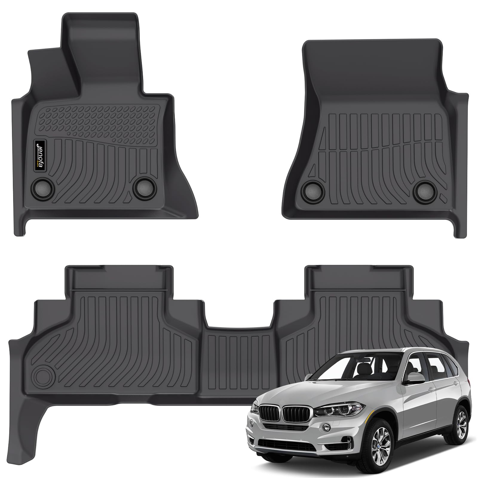All-Weather Car Floor Mats Full Set (TPE, Cargo & Rear Back Mat)