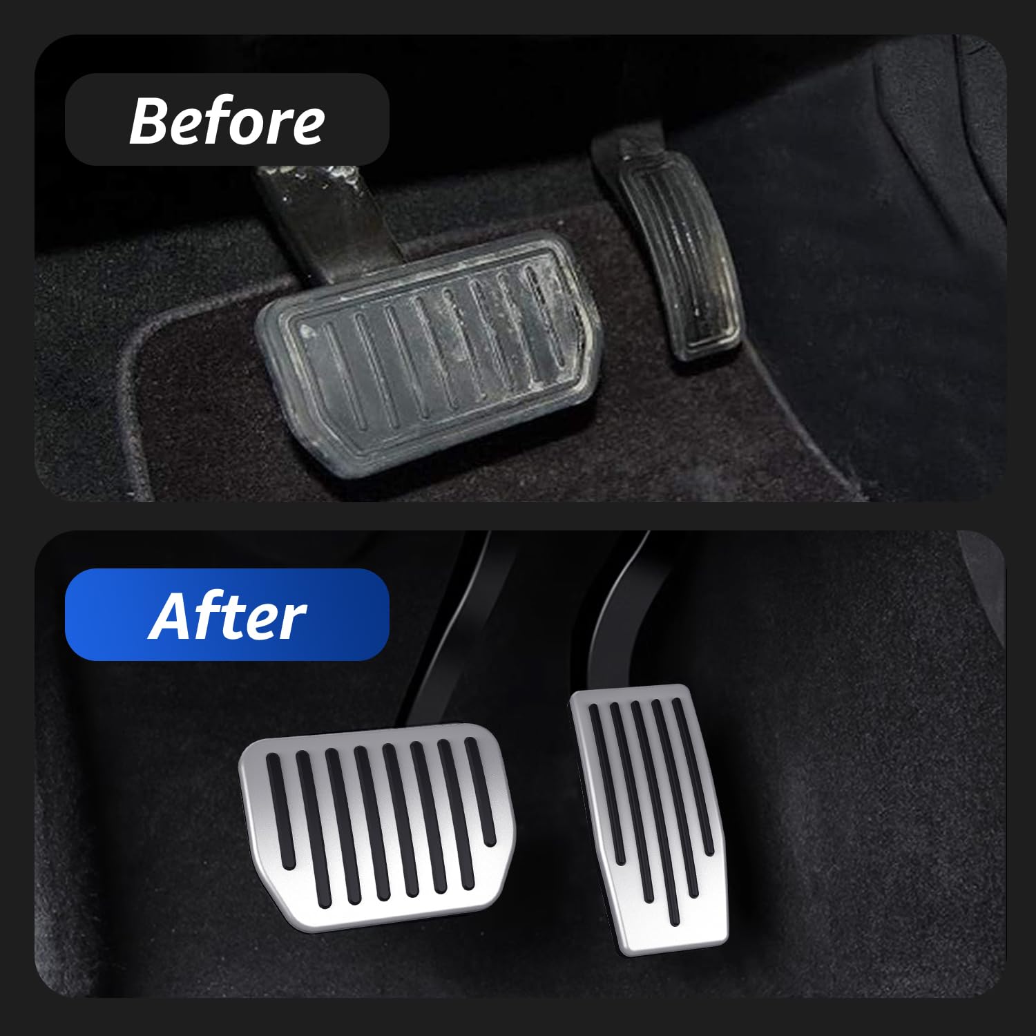 Tesla Model Y/3 Pedal Covers (Aluminum, Non-Slip)