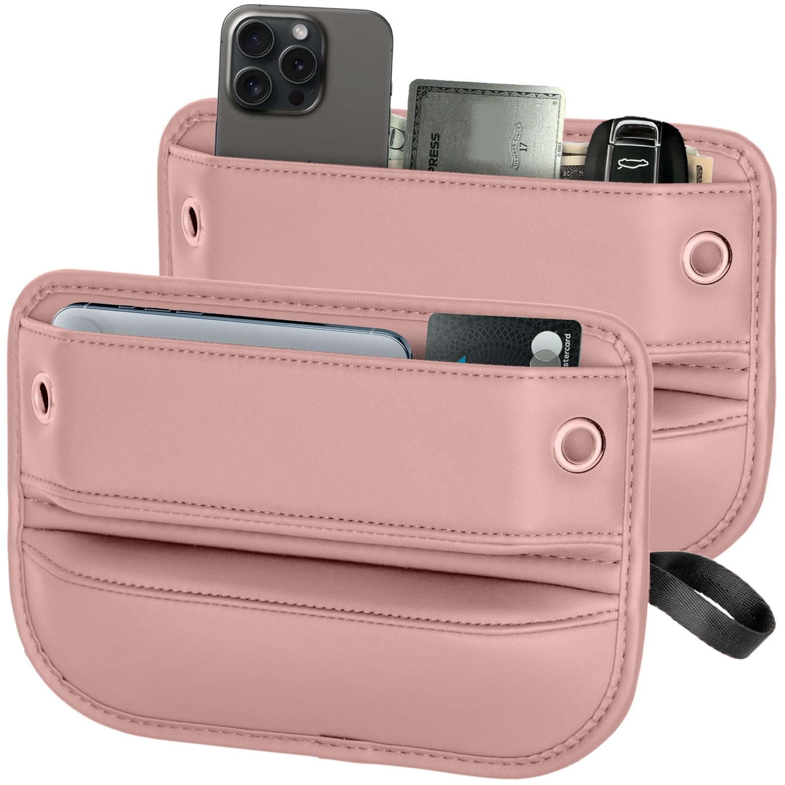 2 Pack Leather Car Seat Gap Filler (Organizer, Universal)