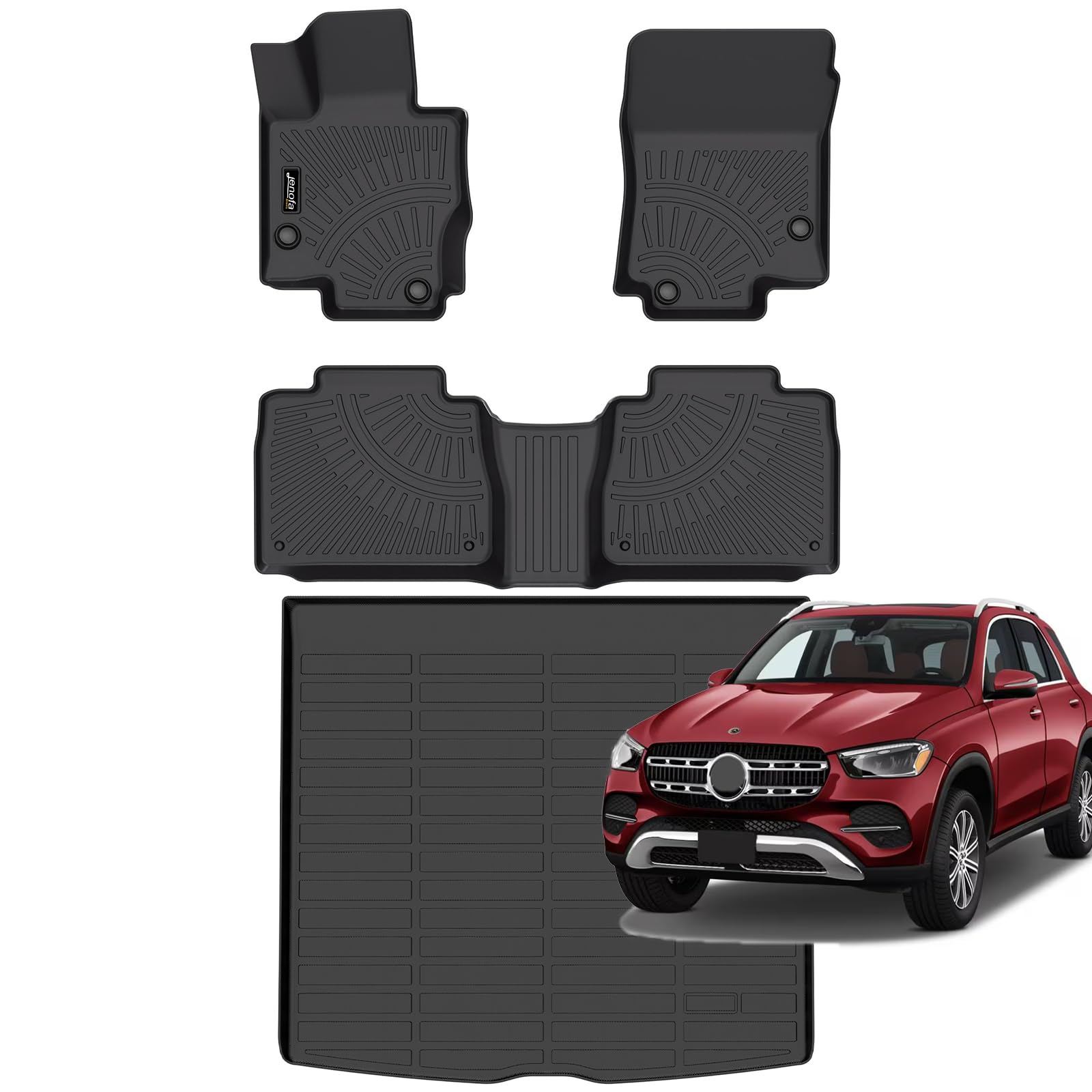 All-Weather Car Floor Mats Full Set (TPE, Cargo & Rear Back Mat)