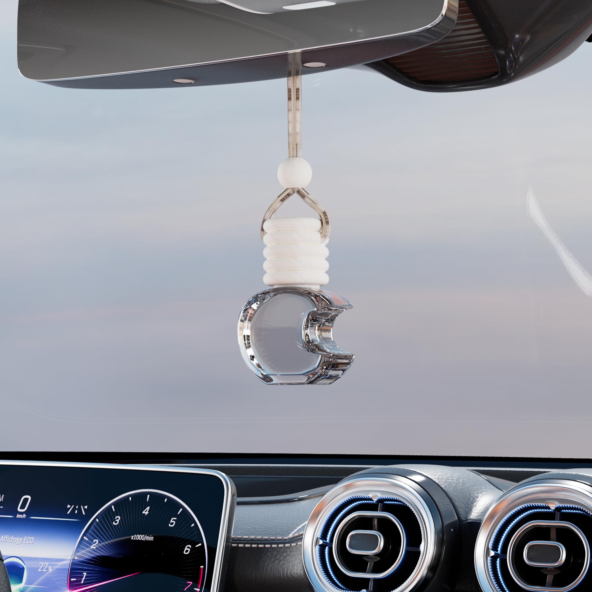 5PCS Hanging Car Air Freshener Diffuser (Glass Bottle, Aromatherapy)