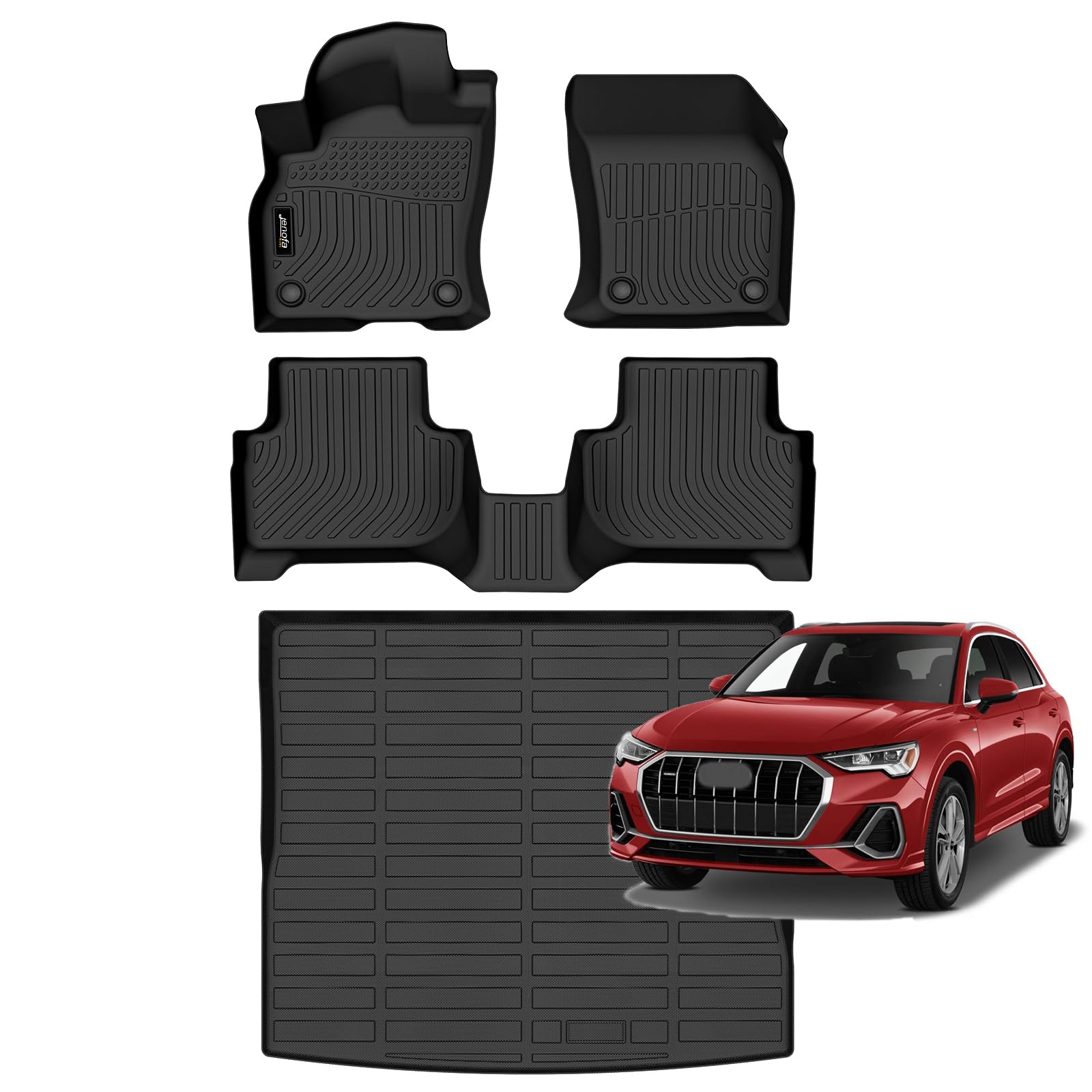 All-Weather Car Floor Mats Full Set (TPE, Cargo & Rear Back Mat)