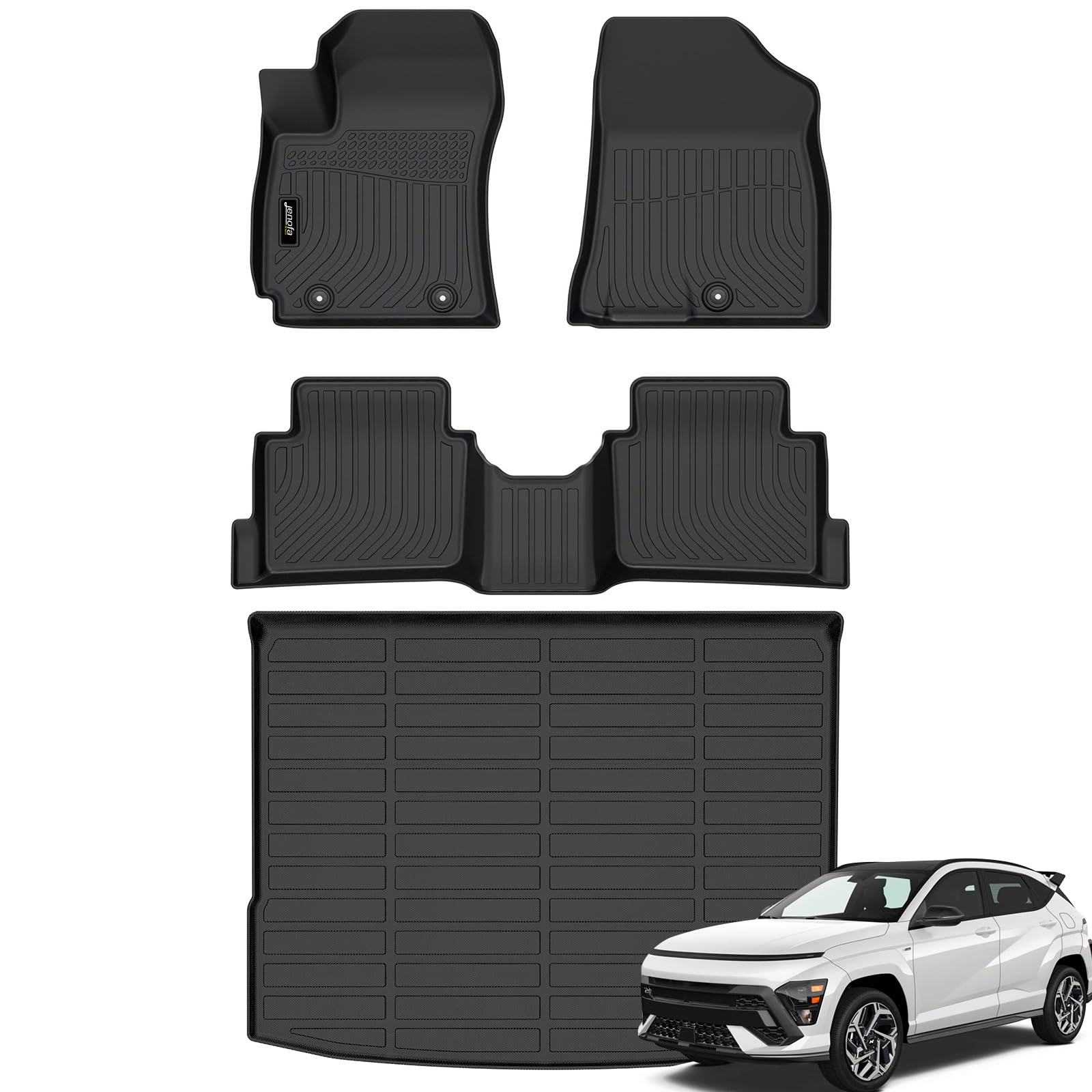 All-Weather Car Floor Mats Full Set (TPE, Cargo & Rear Back Mat)