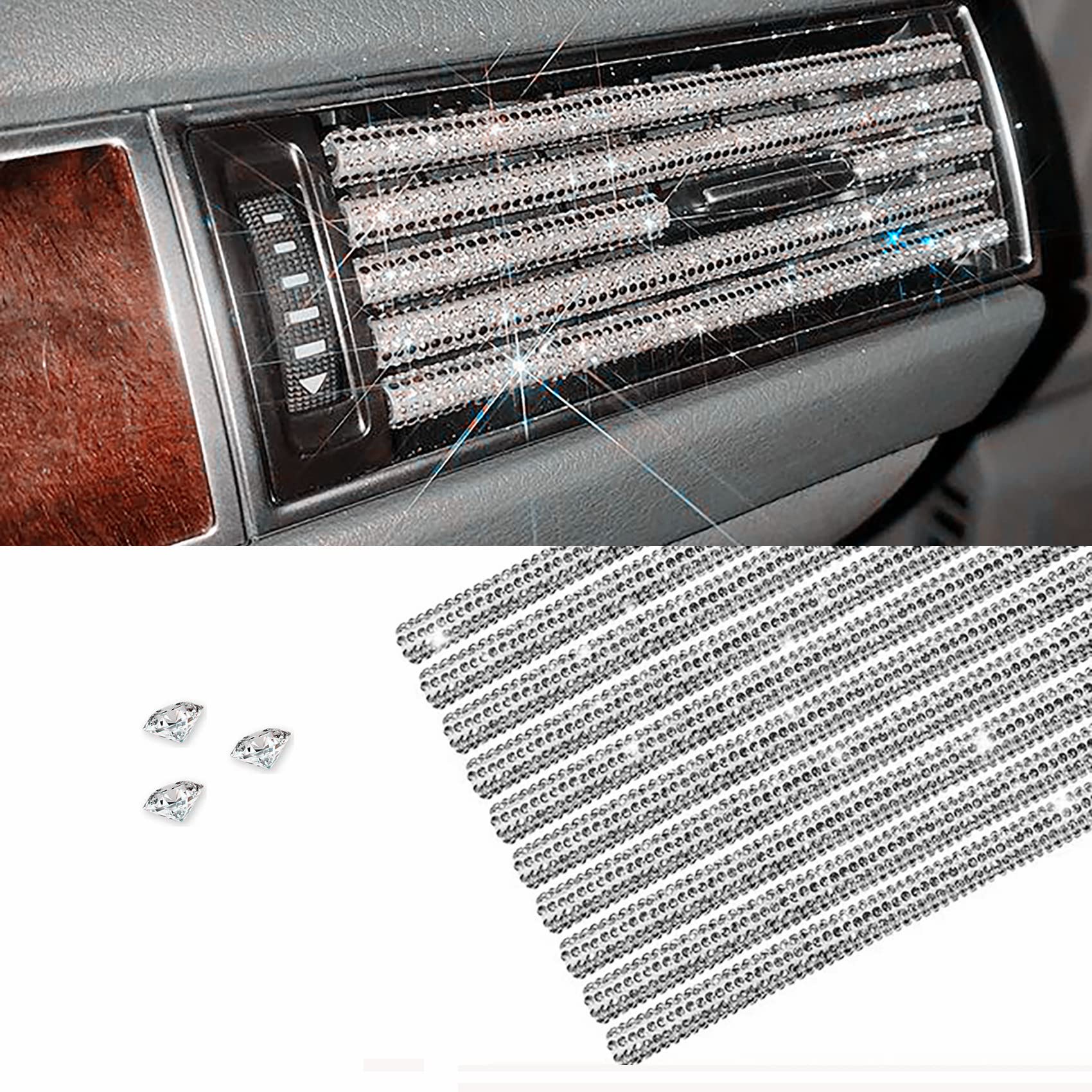20PCS Car Air Vent Trim Strips (Flexible, Waterproof, Universal)