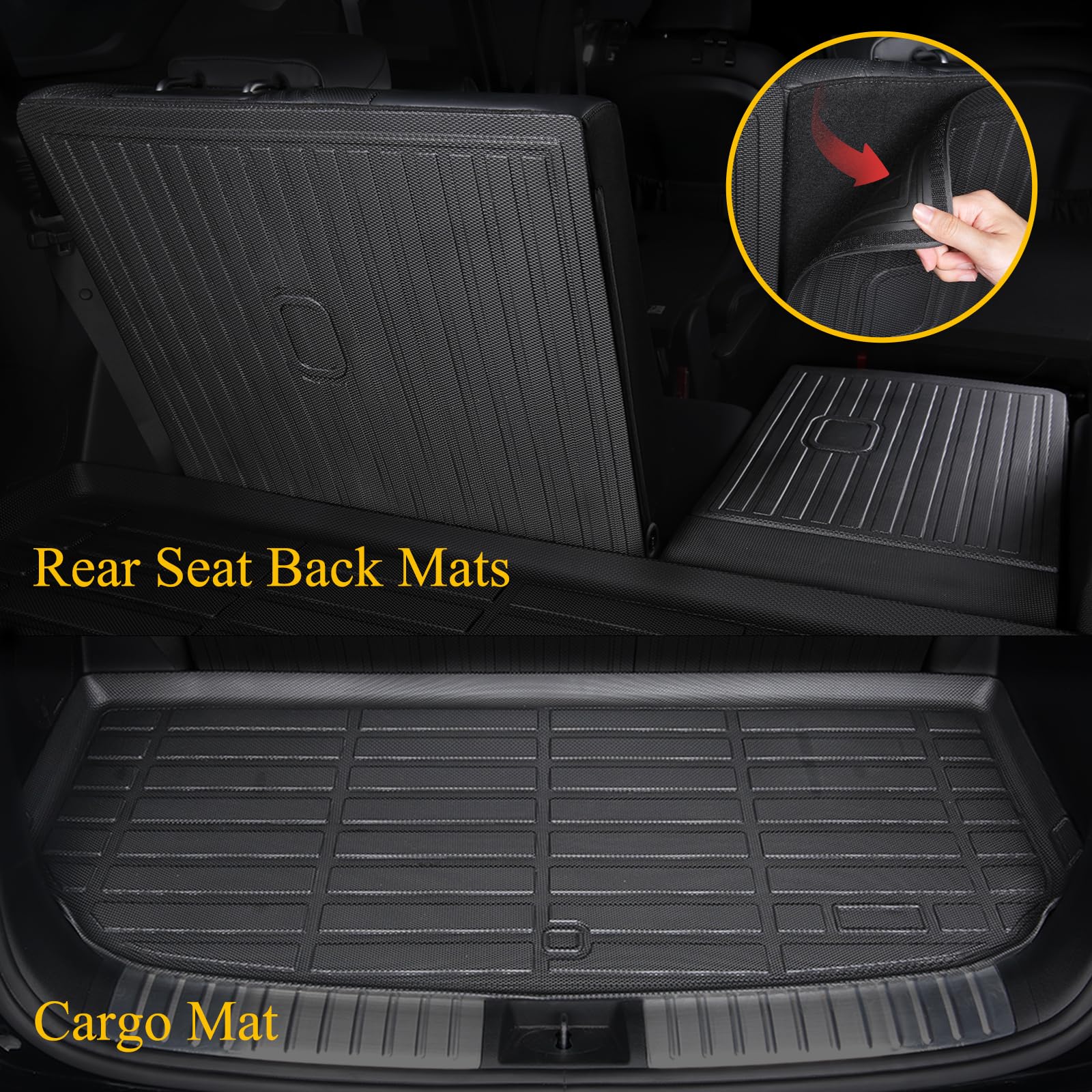 All-Weather Car Floor Mats Full Set (TPE, Cargo & Rear Back Mat)