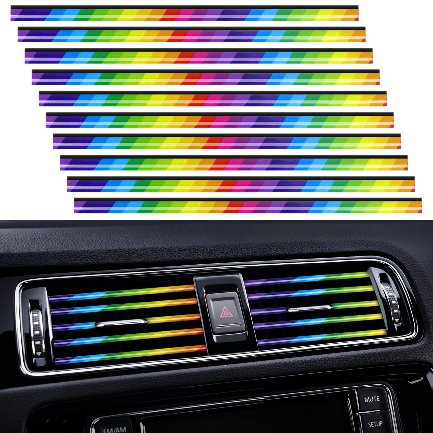 20PCS Car Air Vent Trim Strips (Flexible, Waterproof, Universal)