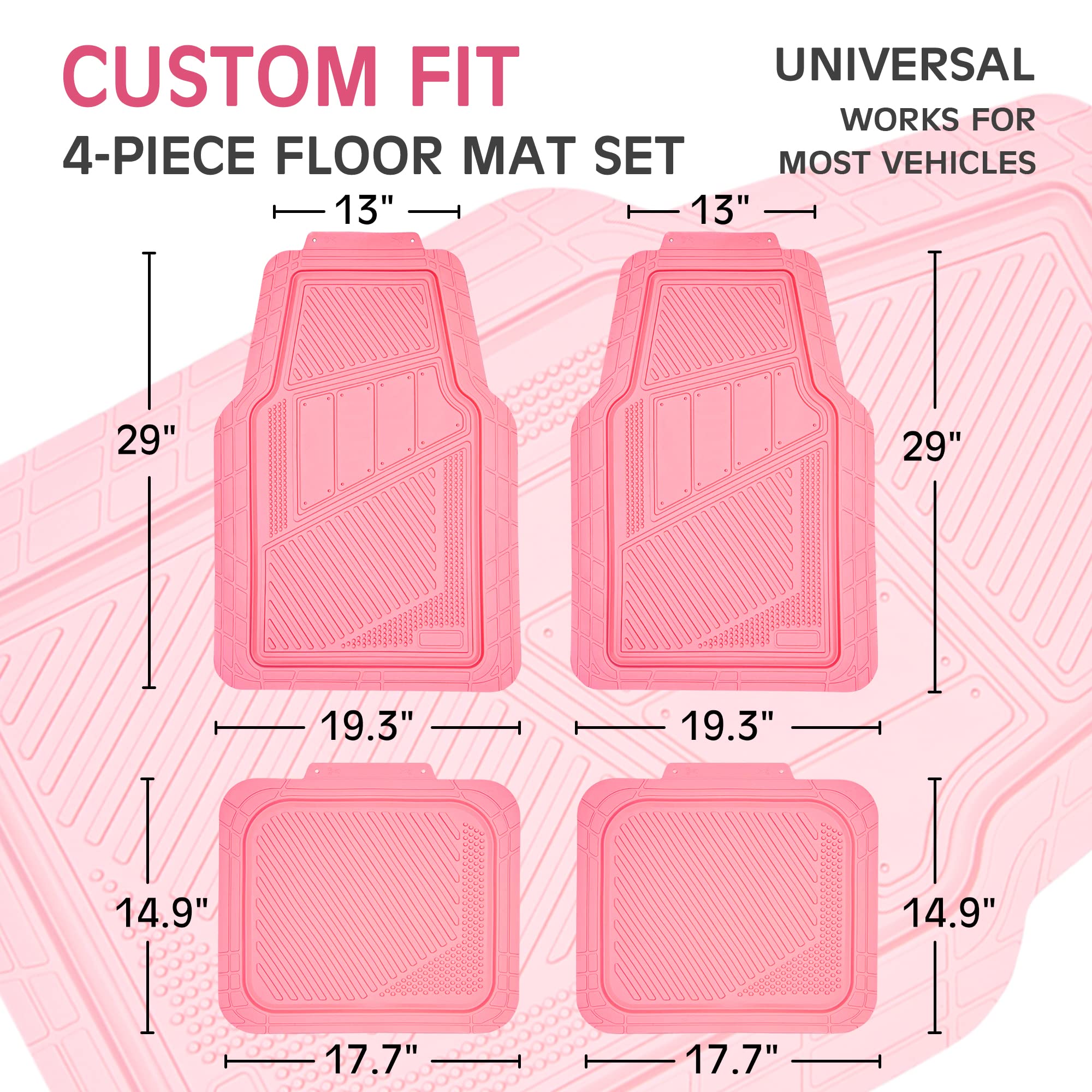 4-Piece Car Floor Mat Set (Waterproof, All-Weather, Universal)