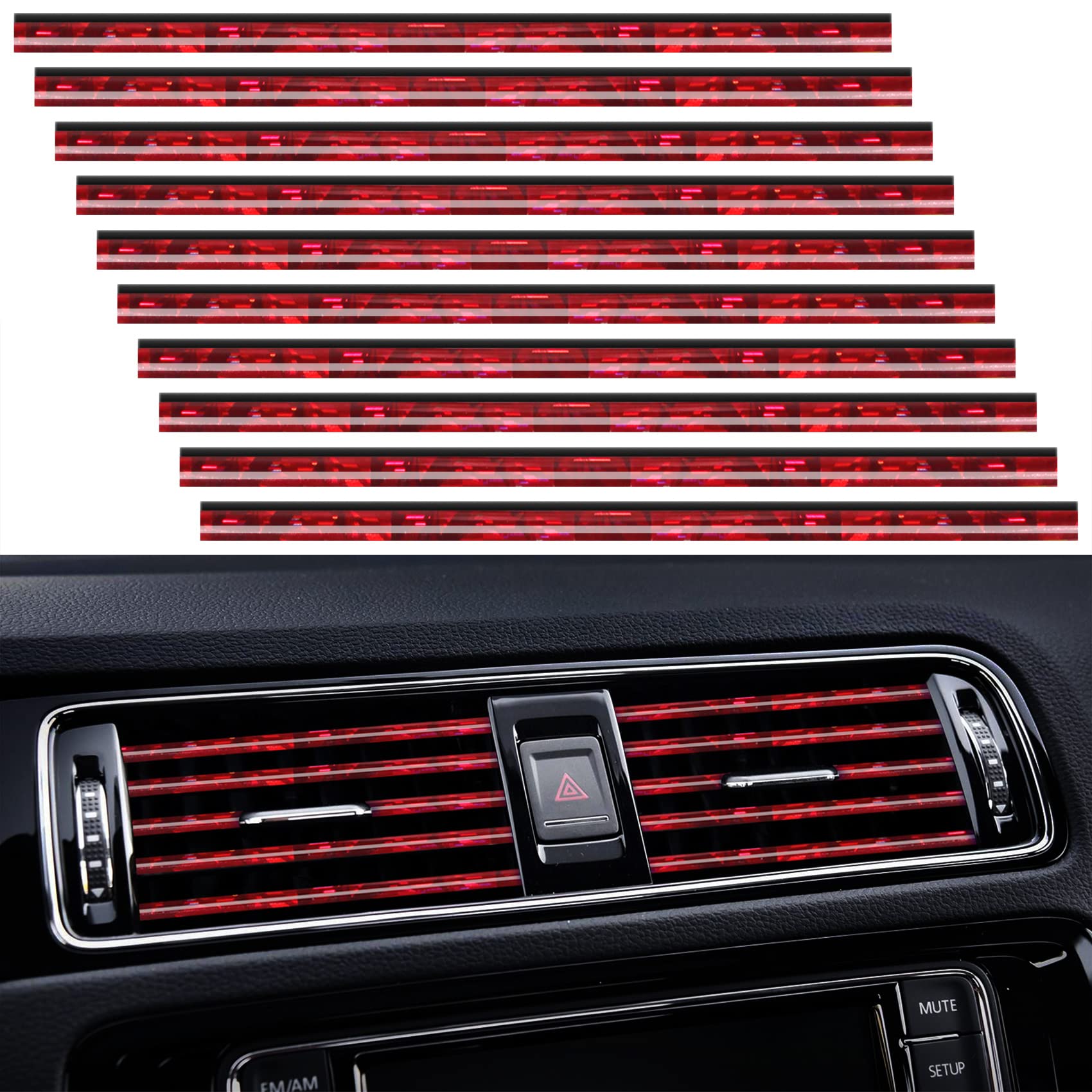 20PCS Car Air Vent Trim Strips (Flexible, Waterproof, Universal)