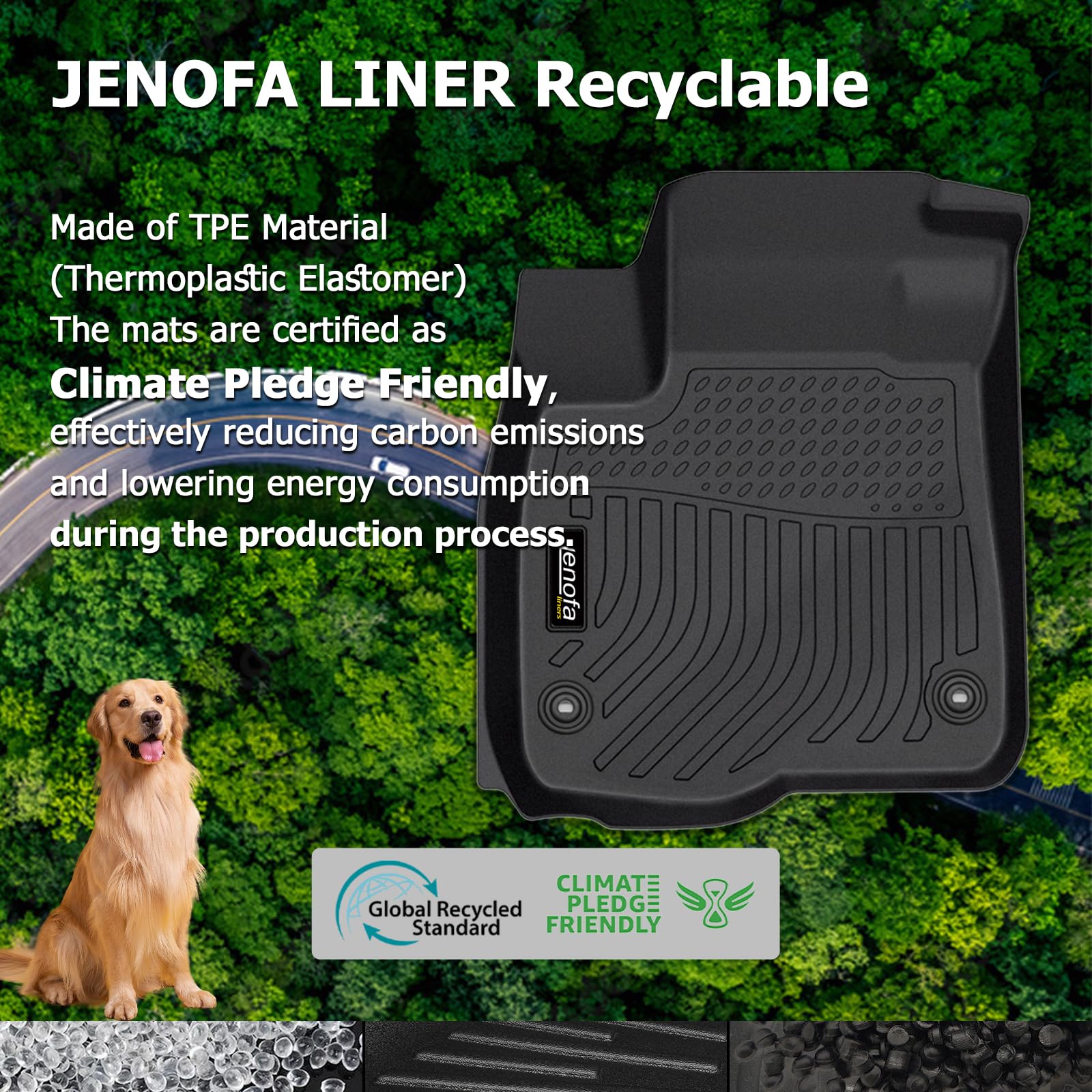 All-Weather Car Floor Mats Full Set (TPE, Cargo & Rear Back Mat)