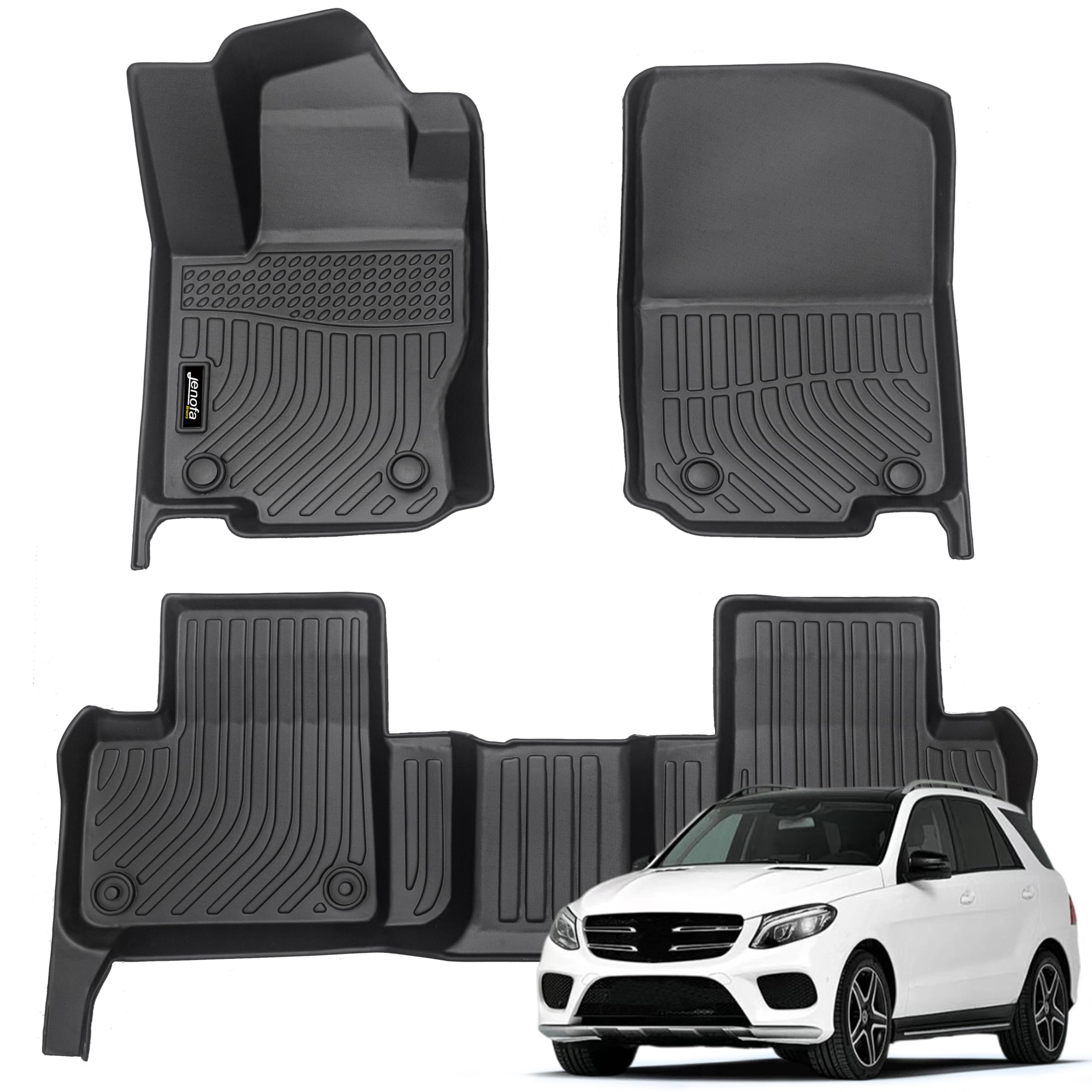 All-Weather Car Floor Mats Full Set (TPE, Cargo & Rear Back Mat)