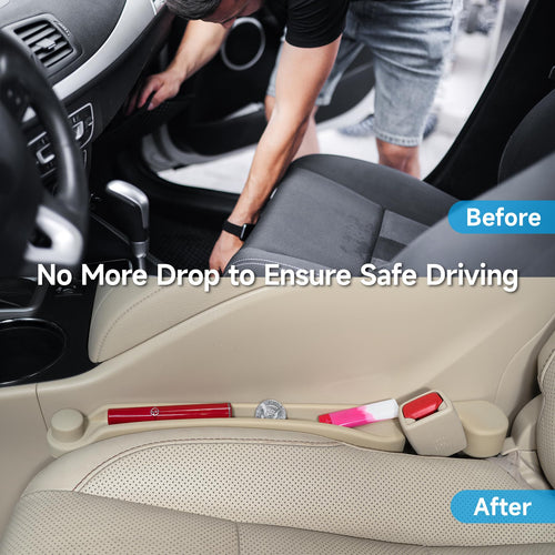 2 Pack Car Seat Gap Filler (3-in-1, Organizer & Hook)